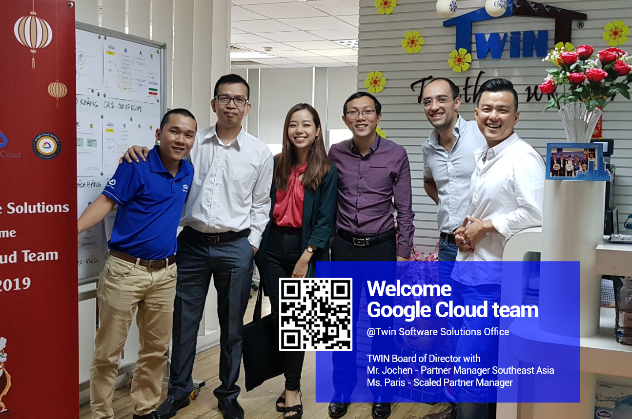Members of the Twin team together during a working and learning session