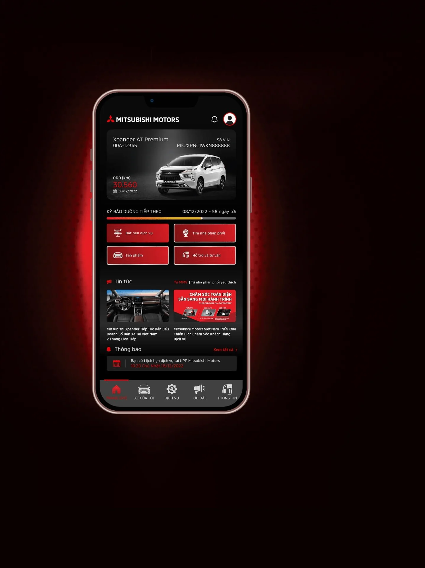 Mitsubishi Connect+ application screen from the Twin portfolio