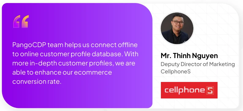 CellphoneS marketing leader’s statement in the supplied PangoCDP customer presentation.
