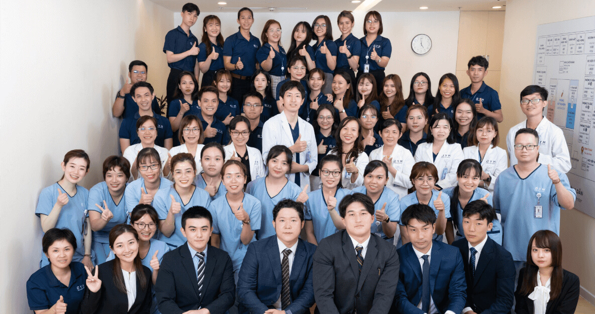 DYM Medical Center Vietnam team gathered for a group photograph