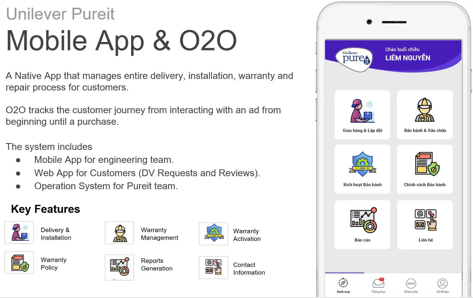 Unilever Pureit mobile application and O2O CRM project evidence