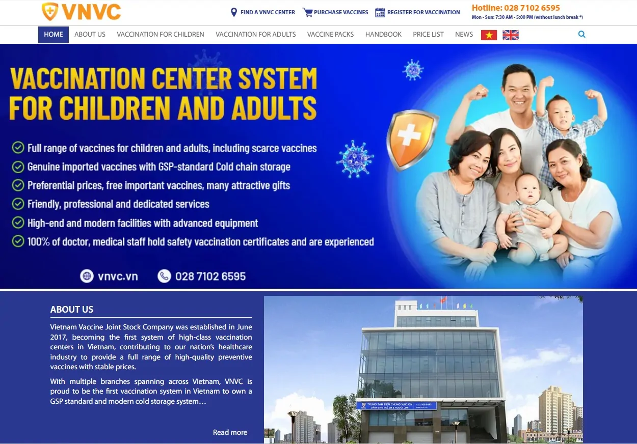 VNVC mobile service and vaccination centre context