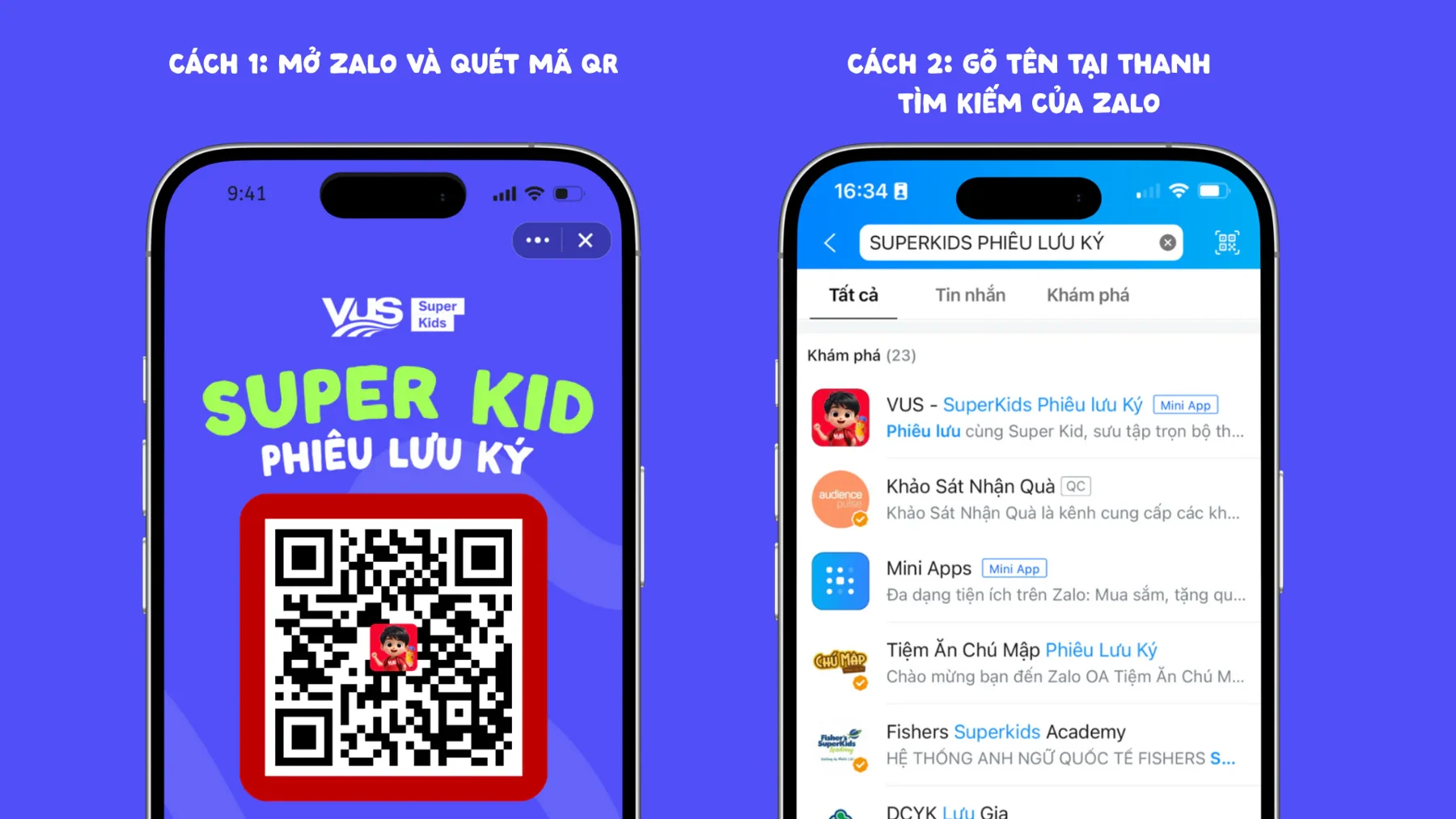 SuperKids programme image from VUS’s own public customer guide.
