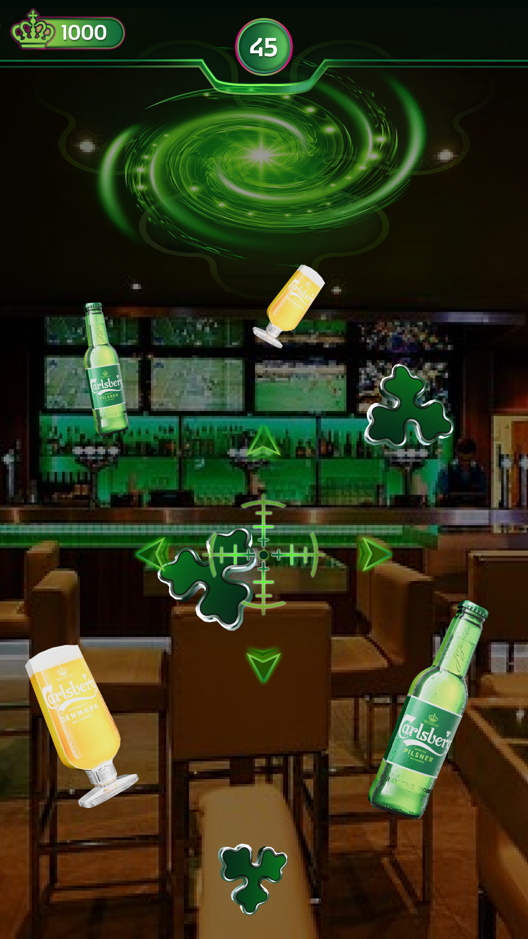 Actual Carlsberg augmented reality campaign game screen