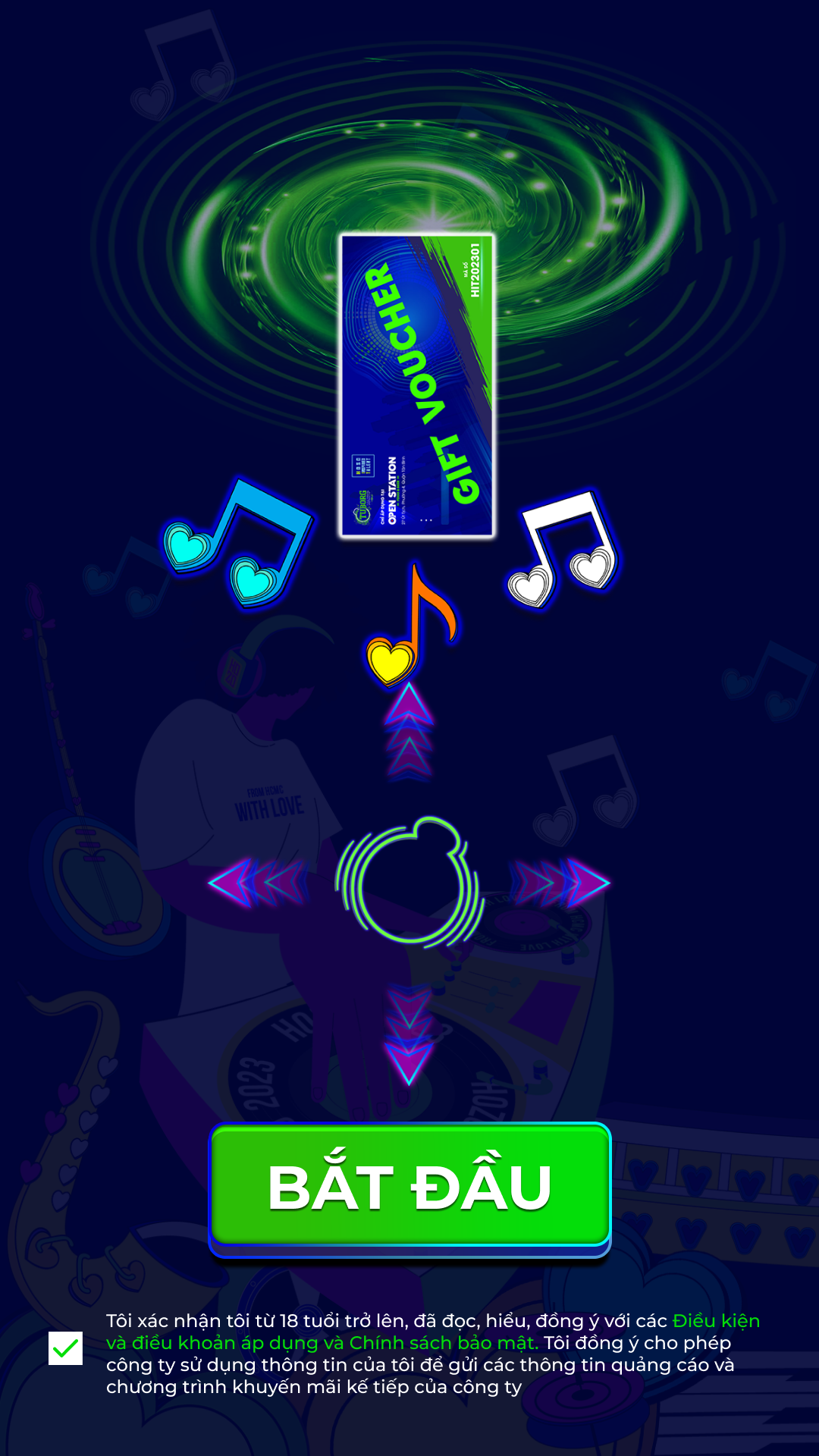 Actual Tuborg Ice game entry screen for the HOZO festival campaign