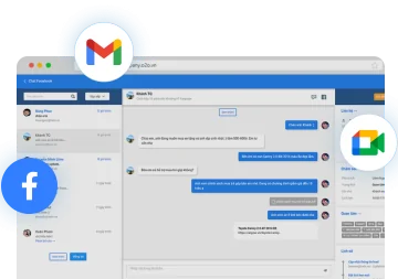 Twin CRM contact history showing connected messaging and meeting channels with demonstration data